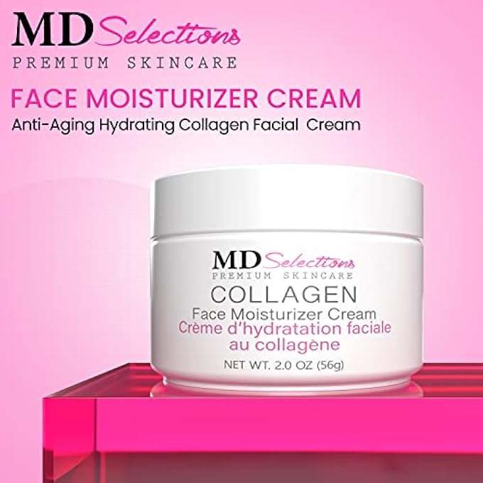 MD Selections COLLAGEN FACE MOISTURIZER PEPTIDE - ANTI-WRINKLE FACIAL MOISTURIZER FOR FACE - NIACINAMIDE, DEEPLY HYDRATING PEPTIDE COMPLEX CREAM, FACIAL SKIN CARE PRODUCTS FOR DRY - 2OZ (PACK OF 2) - Image 2